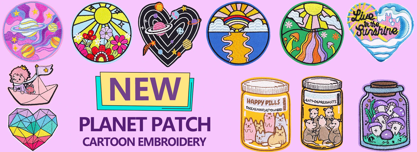 Prajna Wild Adventure Embroidered Patches For Clothing Badges Traveler Mountain Patch For T-shirt Iron On Patches On Clothes DIY