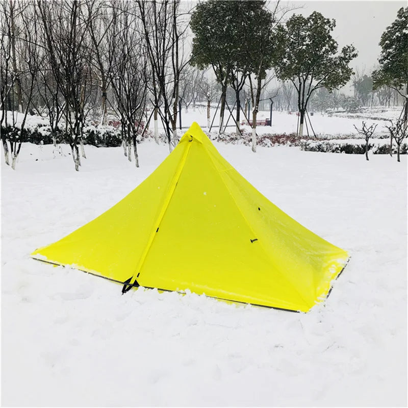 Single Person Ultralight Camping Tent Separated Dual Layer Outdoor Mesh Tent One Room One Hall 4 Season Tent for Beach Travel