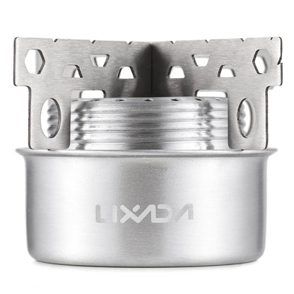 Portable Mini Aluminum Alloy Alcohol Stove with Lid Outdoor Camping Hiking Backpacking Cooking Stove