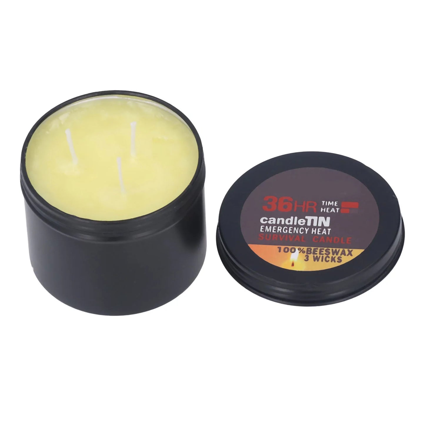 Survival Candle 3 Wicks Small Portable 36 Hours Burning Natural Aroma Long Lasting Candles Romantic Ambience for Camping