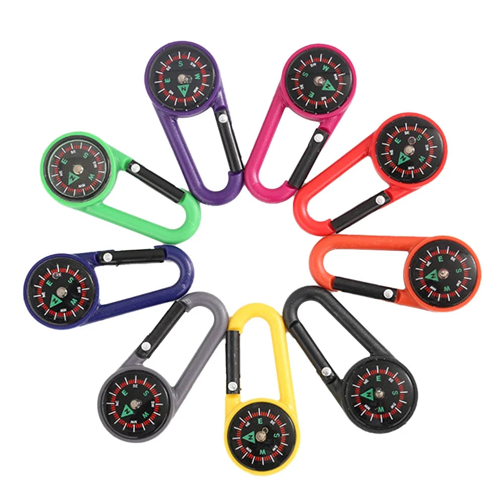 Mini Lightweight Compass, Portable Carabiner Keychain Compasses, Outdoor Camping Tool, Mountaineering Tourism Survival Equipment