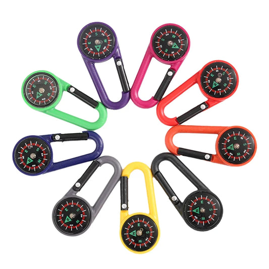 Mini Lightweight Compass, Portable Carabiner Keychain Compasses, Outdoor Camping Tool, Mountaineering Tourism Survival Equipment
