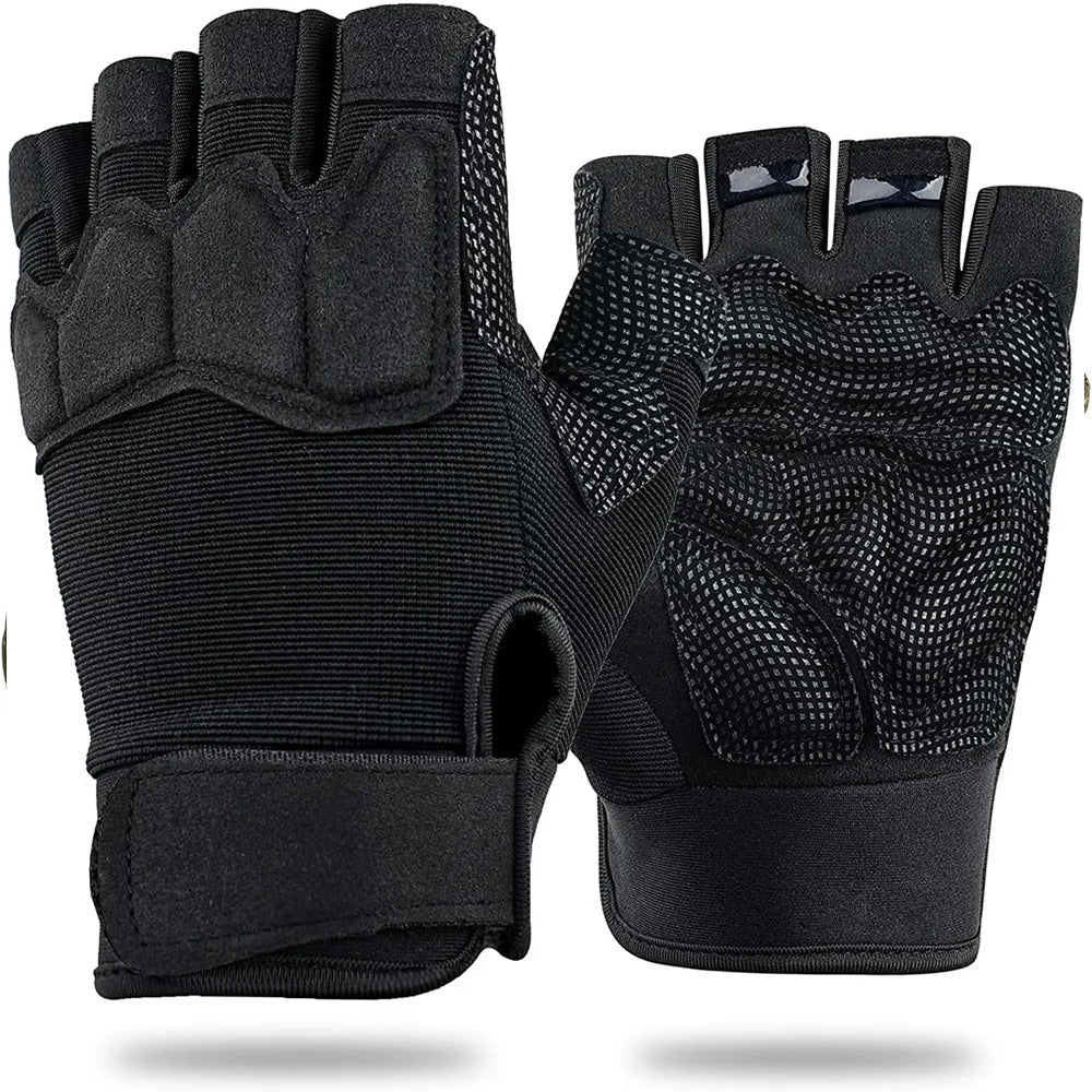 Half Finger Tactical Gloves Fingerless Gloves for Airsoft Shooting Hunting Hiking Cycling Driving Motorcycle Climbing ﻿