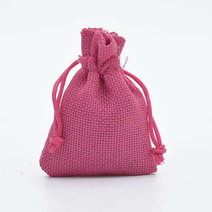5pcs Multisize Jute Burlap Linen Drawstring Bag Christmas Halloween Gift Bags Wedding Birthday Party Candy Chocolate Packing Bag