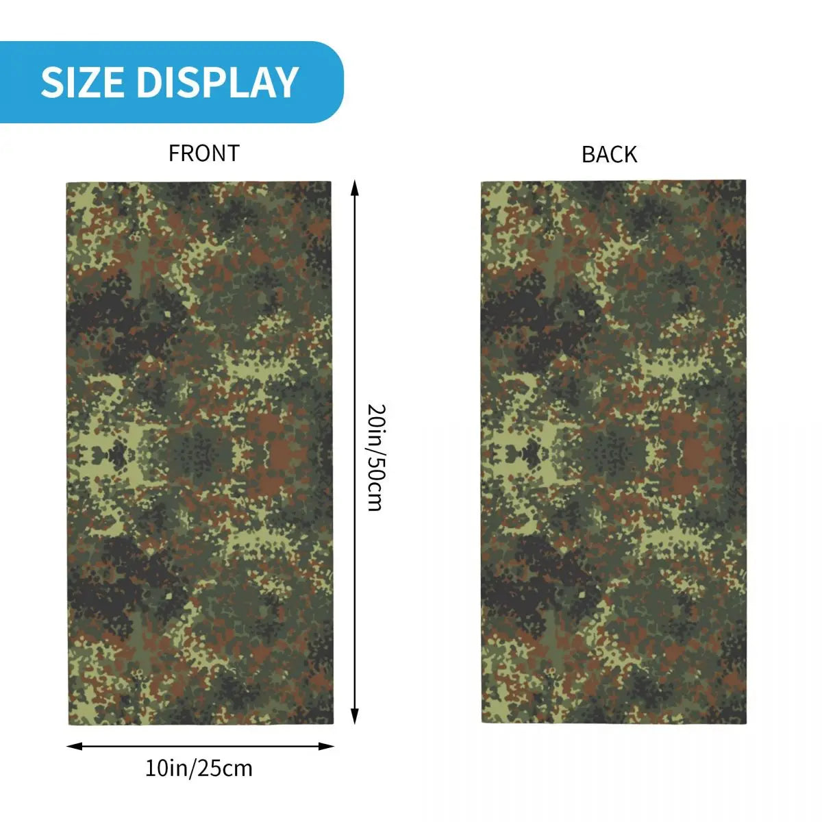 Custom Flecktarn Camo Bandana Neck Gaiter Windproof Face Scarf Cover Men Women Woodland Camouflage Headwear Tube Balaclava