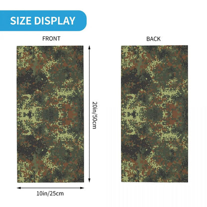 Custom Flecktarn Camo Bandana Neck Gaiter Windproof Face Scarf Cover Men Women Woodland Camouflage Headwear Tube Balaclava