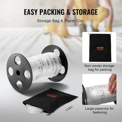 Polyester Pull Tape, 5/8" x 108' Mule Tape Flat Rope, 2200 lbf Tensile Capacity, Printed Webbing Cable Pulling Tape for Packagin
