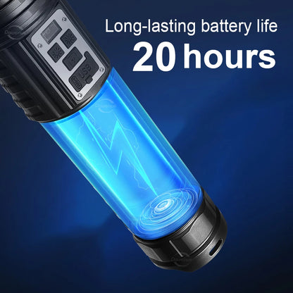 Powerful Flashlight With 7 Lamp Beads Super Tactical Light With COB Side Light Camping Lantern USB Rechargeable Outdoor Torch