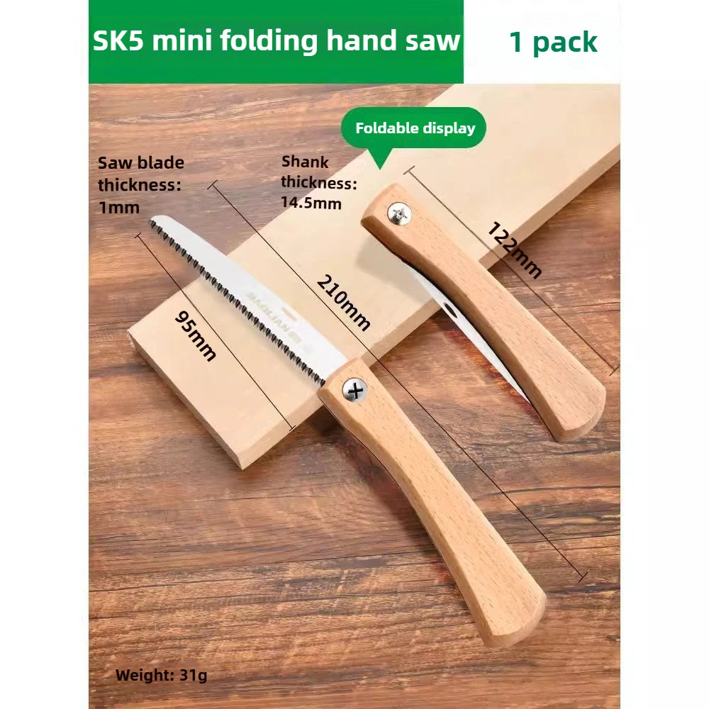 Mini Folding Manual Saw Non-slip Wooden Handle Pull Foldable Saw Flush Cut Trim Saw for Handsaw Woodworking Plastic Cutting Tool