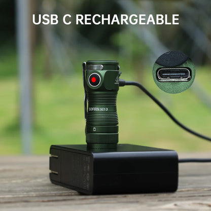 Sofirn SC13 Black Green SST40 LED 1300lm Mini Tactical Flashlight