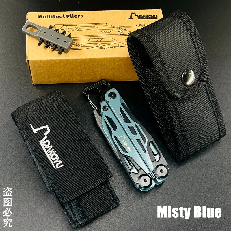 DAKOYU DKShadow Multitool Camping Pliers with Emergency Whistle -8 Color Compact Outdoor Tool, Suitable for Hiking and Camping