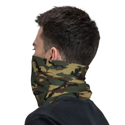 Custom Flecktarn Camo Bandana Neck Gaiter Windproof Face Scarf Cover Men Women Woodland Camouflage Headwear Tube Balaclava