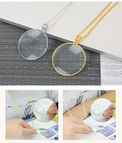 Magnifying Glass Reading Glasses Pendant Jewelry Optical Magnifier with Chain Necklace Neckglasses Portable Monocle Dropshipping