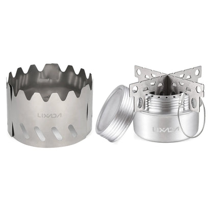 Portable Mini Aluminum Alloy Alcohol Stove with Lid Outdoor Camping Hiking Backpacking Cooking Stove
