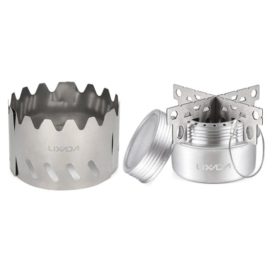 Portable Mini Aluminum Alloy Alcohol Stove with Lid Outdoor Camping Hiking Backpacking Cooking Stove