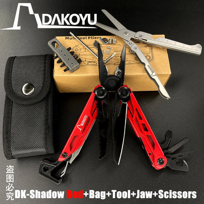 DAKOYU DKShadow Multitool Camping Pliers with Emergency Whistle -8 Color Compact Outdoor Tool, Suitable for Hiking and Camping