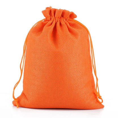 10pc (9x12cm) Handmade Natural Burlap Linen Drawstring Gift Bags Favor Wedding Christmas Gift Bag Jewelry Packaging Bags&Pouches