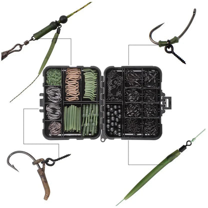 Articulos De Pesca Carp Fishing Tackle Kit Anti Tangle Sleeves Hook Stop Beads Swivels All for Fishing Goods Accessories