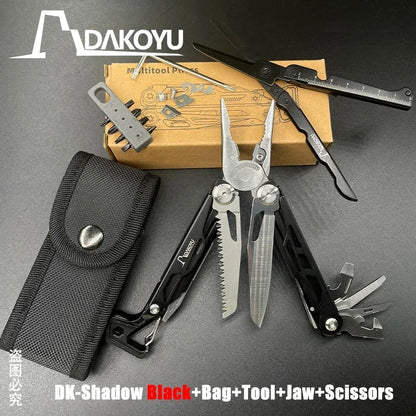 DAKOYU DKShadow Multitool Camping Pliers with Emergency Whistle -8 Color Compact Outdoor Tool, Suitable for Hiking and Camping