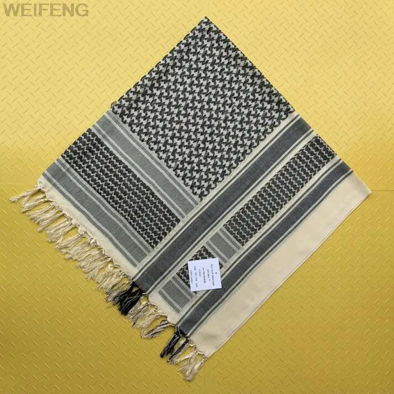 Tactical Arab Keffiyeh Shemagh Scarf Cotton Winter Shawl Neck Warmer Cover Head Wrap Windproof Hiking Camping Scarf Men Women