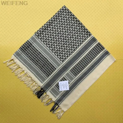Tactical Arab Keffiyeh Shemagh Scarf Cotton Winter Shawl Neck Warmer Cover Head Wrap Windproof Hiking Camping Scarf Men Women