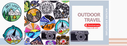Prajna Wild Adventure Embroidered Patches For Clothing Badges Traveler Mountain Patch For T-shirt Iron On Patches On Clothes DIY