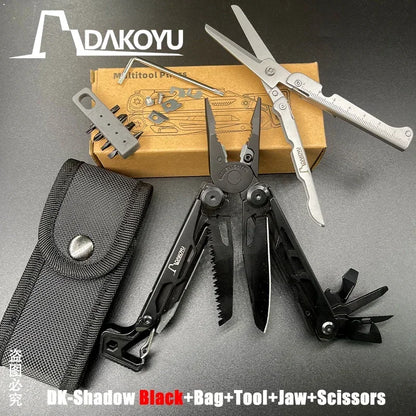 DAKOYU DKShadow Multitool Camping Pliers with Emergency Whistle -8 Color Compact Outdoor Tool, Suitable for Hiking and Camping
