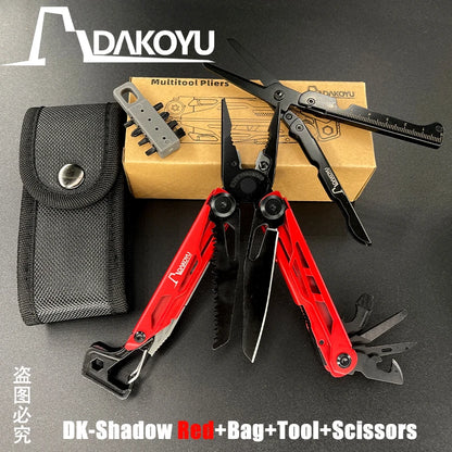 DAKOYU DKShadow Multitool Camping Pliers with Emergency Whistle -8 Color Compact Outdoor Tool, Suitable for Hiking and Camping