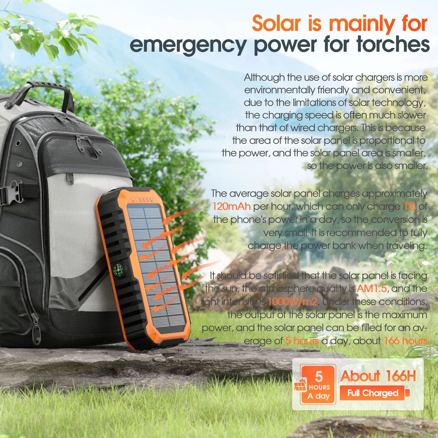 Hand Crank Solar Power Bank 20000mAh Waterproof Portable 22.5W Fast Charger Powerbank for iPhone Samsung Xiaomi External Battery