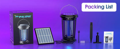 Solar Bug Zapper for Outdoor, USB Rechargeable Bug Zapper with 5.5W Solar Power, 4500V Mosquito Killer Lamp,Garden,Camping