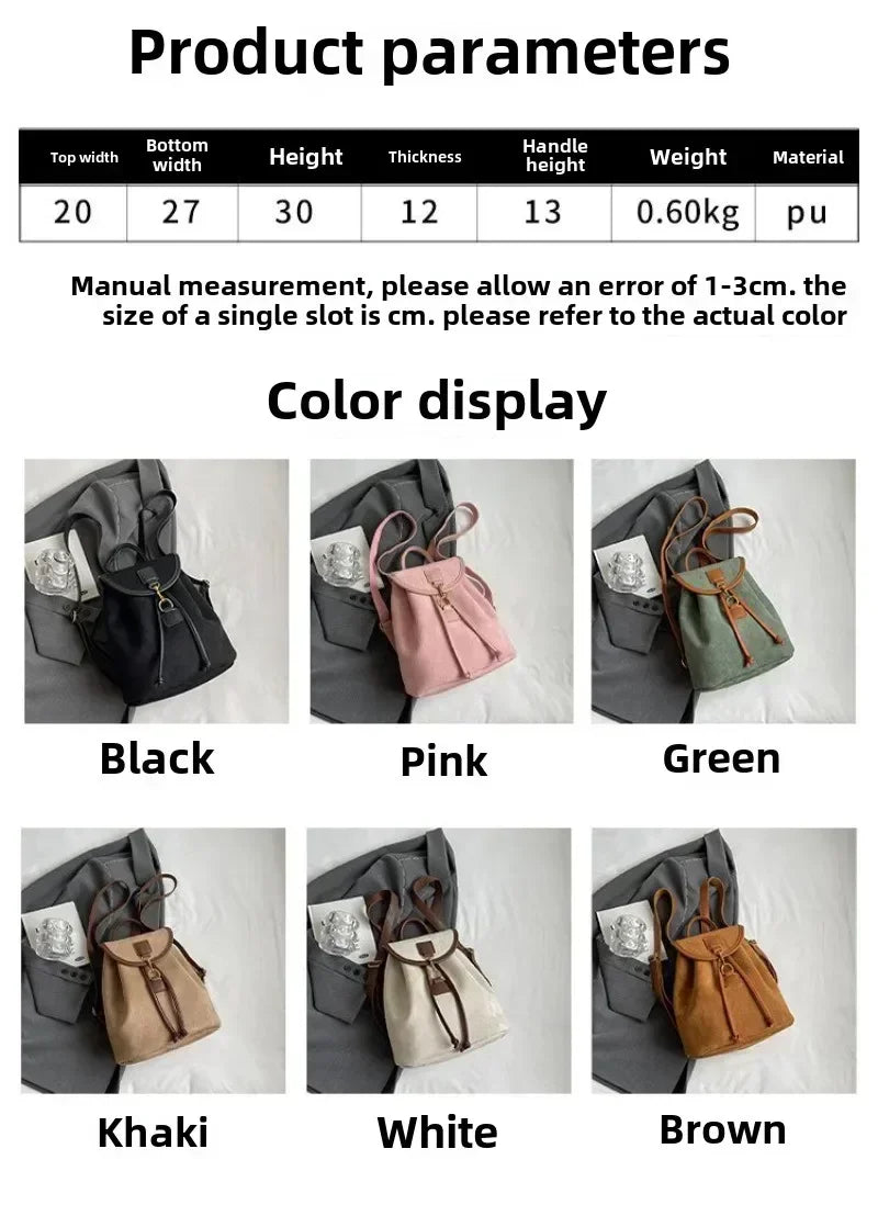 Fashion Women's Stylish Double Shoulder Backpack Large Capacity College Book Bag with Elegant Design Trendy Handbag for Students