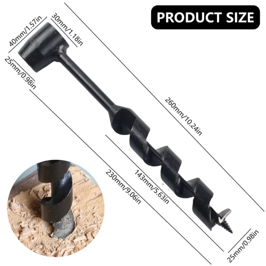 Bushcraft Outdoor Survival Hand Drill Carbon Steel Manual Auger Manual Survival Drill Self-Tapping Wood Punching Tool