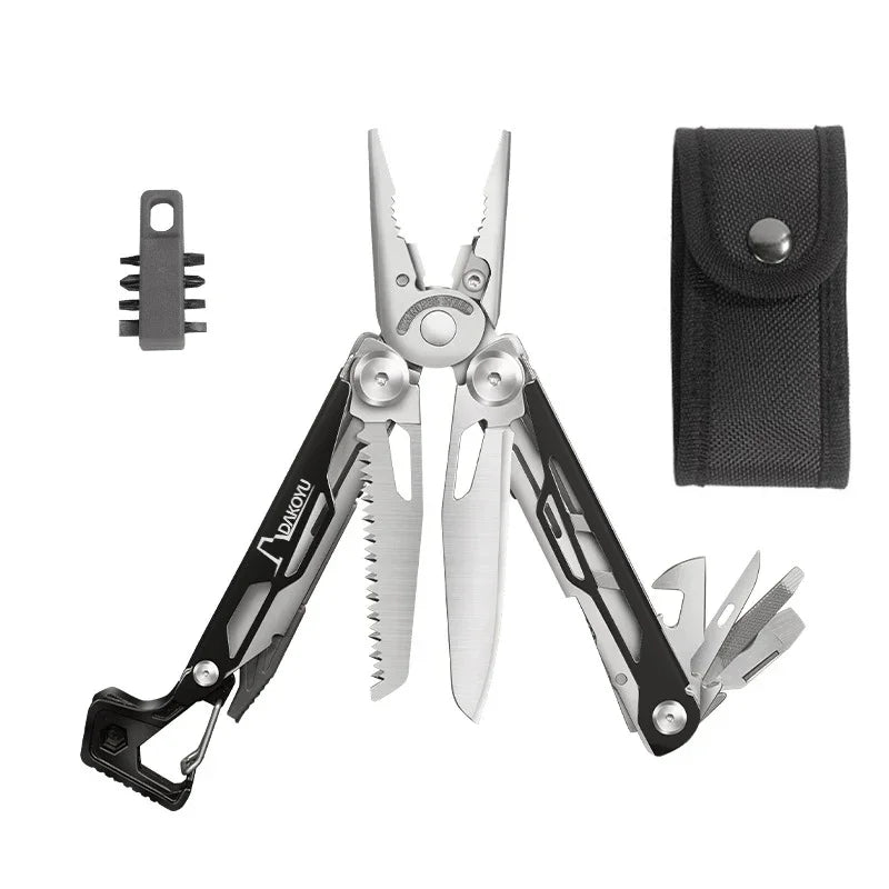 DAKOYU DKShadow Multitool Camping Pliers with Emergency Whistle -8 Color Compact Outdoor Tool, Suitable for Hiking and Camping
