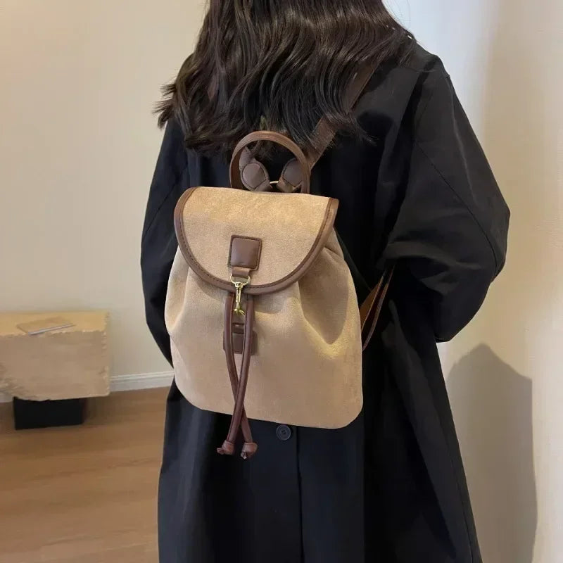 Fashion Women's Stylish Double Shoulder Backpack Large Capacity College Book Bag with Elegant Design Trendy Handbag for Students