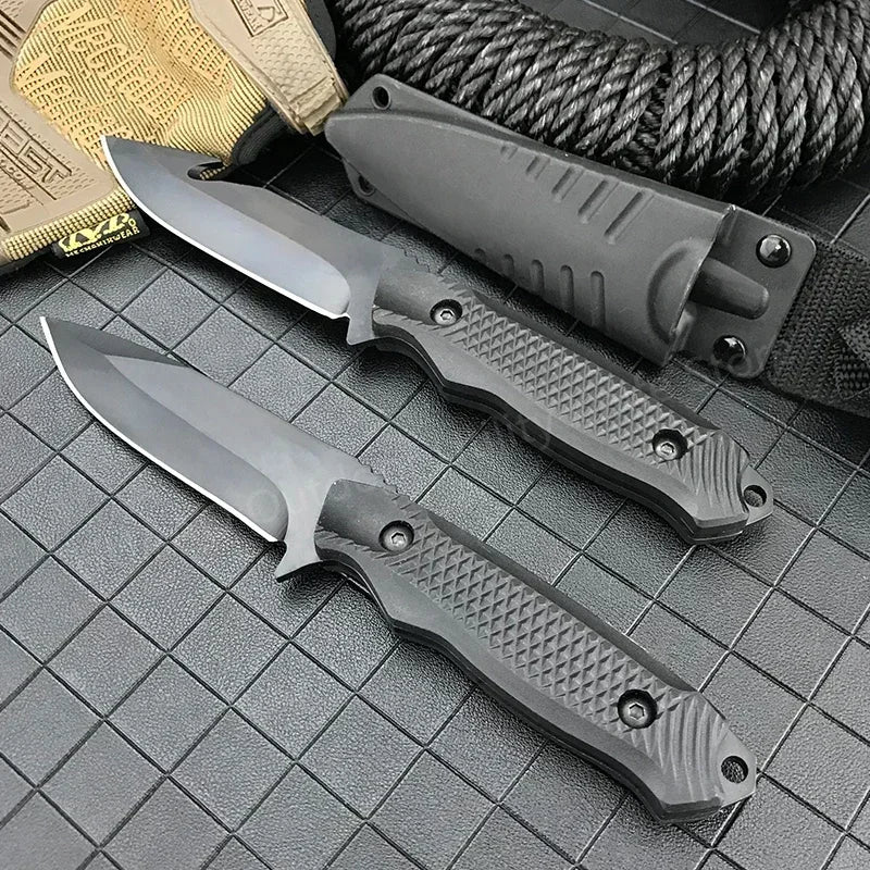 Survival Fixed Blade Knife High Hardness 5Cr13Mov Blade ABS Handle Military Tactical Outdoor Knife EDC with Sheath Hunting Tool