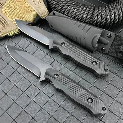 Survival Fixed Blade Knife High Hardness 5Cr13Mov Blade ABS Handle Military Tactical Outdoor Knife EDC with Sheath Hunting Tool
