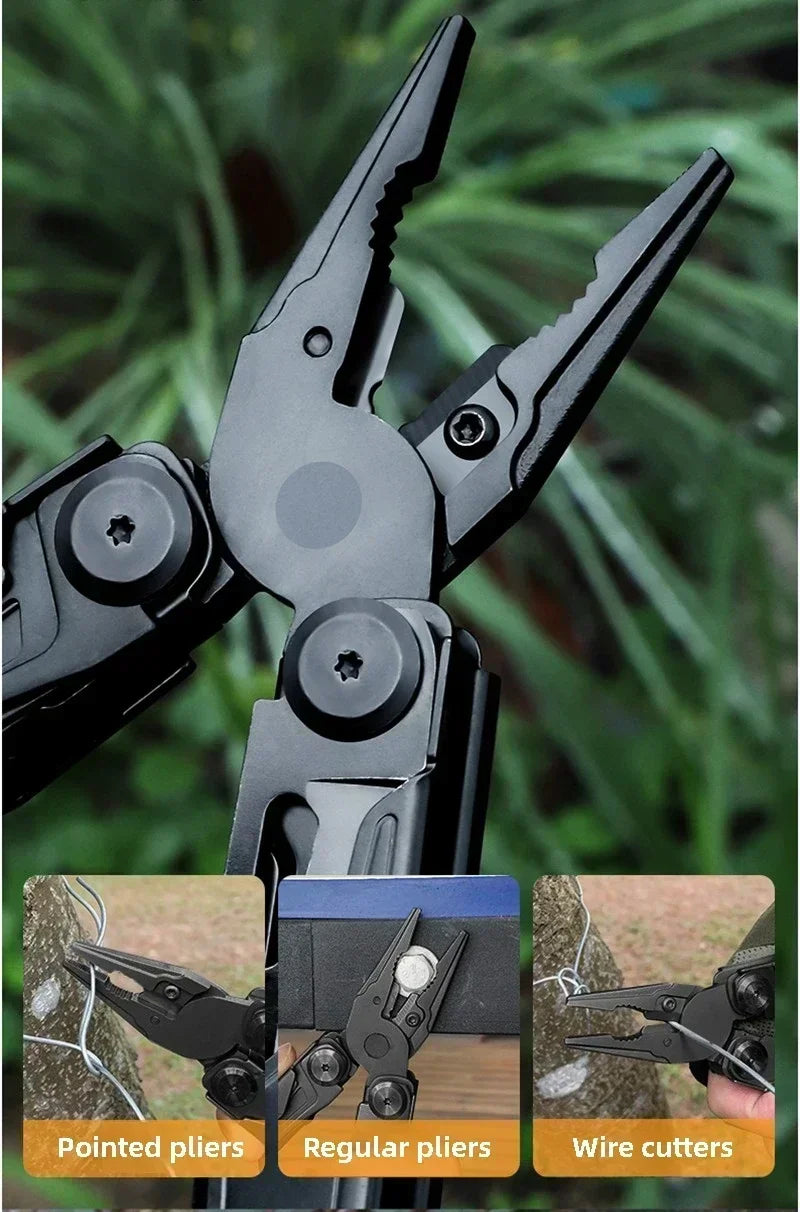 Multitool  18-in-1 EDC Pocket Knife Set with Wire Stripper, Pliers, and Pocket Clip, Gifts for Men, Stainless Steel Scissors