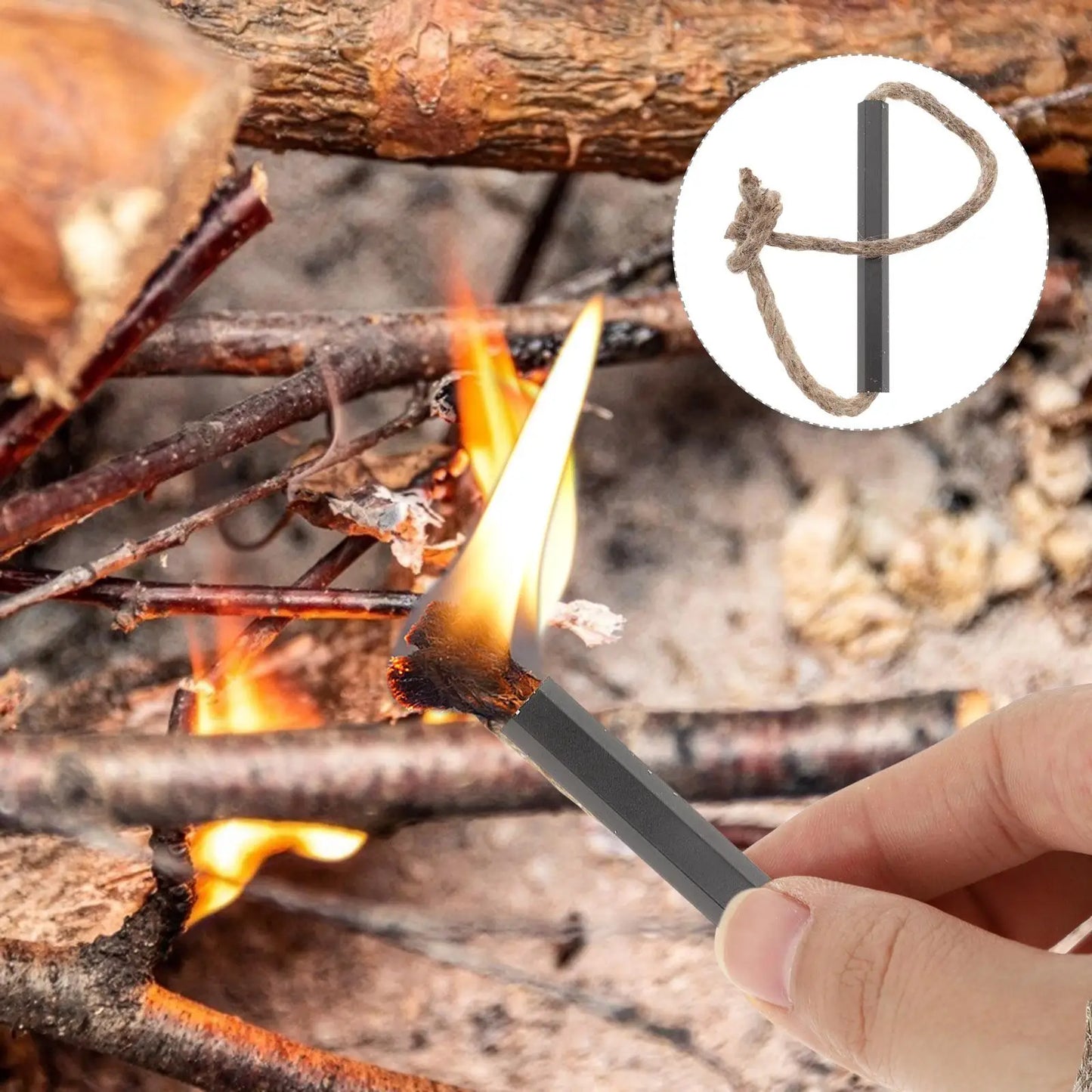 3pcs Beeswax Ropes Survival Wick Fire Starter Camping Lighting Matches Portable Windproof Long Burning Outdoor Hiking Gear