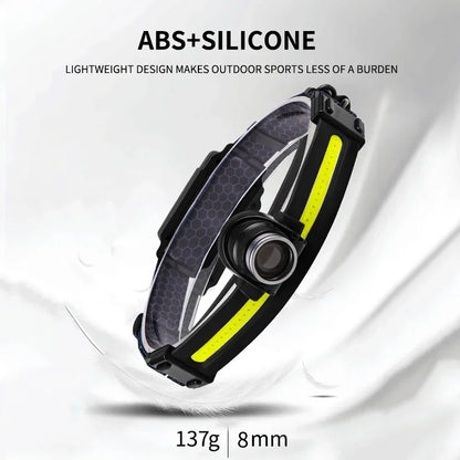 Powerful LED Headlamp 7 Modes XPE+COB Sensor Head Torch