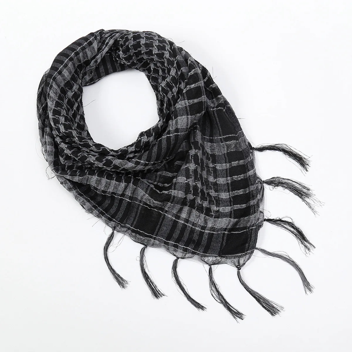 Arab Square Scarf Muslim Shawl Plaid Stripe Printed Outdoor Scarf Wind and Sand Neck Cover