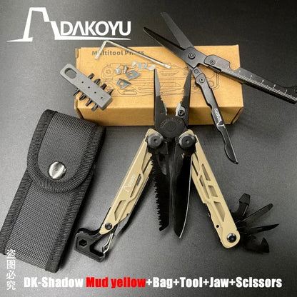 DAKOYU DKShadow Multitool Camping Pliers with Emergency Whistle -8 Color Compact Outdoor Tool, Suitable for Hiking and Camping