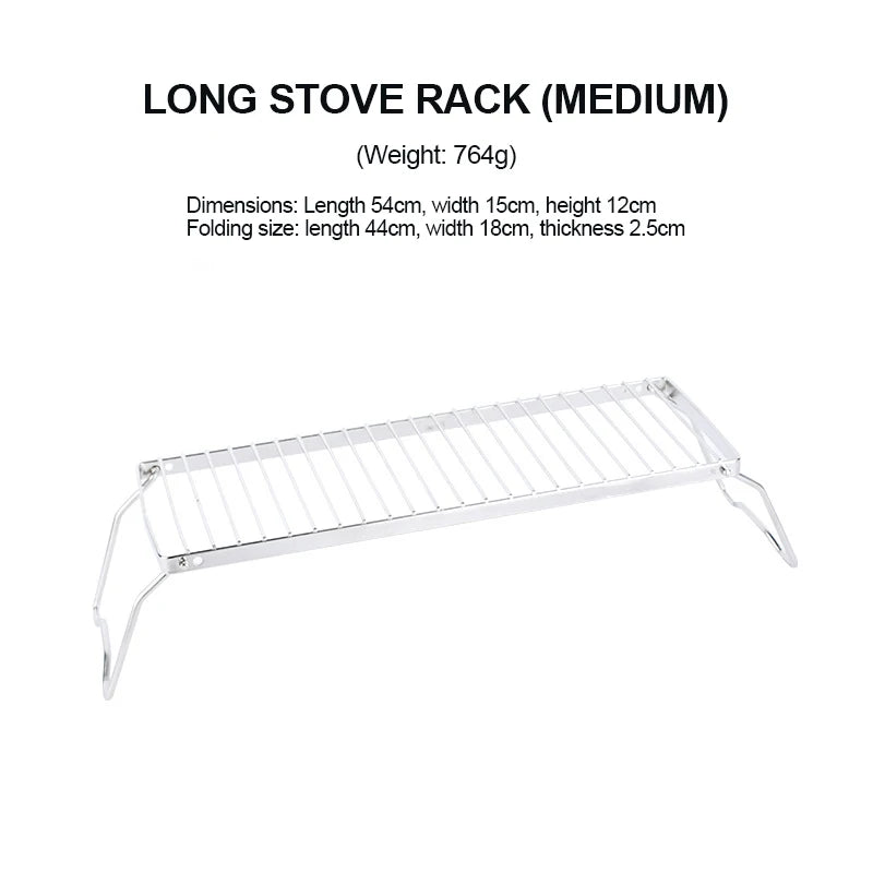 BBQ Grill Multifunctional Folding Campfire Grill Portable Stainless Steel Camping Grill Grate Gas Stove Stand Outdoor BBQ Rack