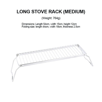 BBQ Grill Multifunctional Folding Campfire Grill Portable Stainless Steel Camping Grill Grate Gas Stove Stand Outdoor BBQ Rack