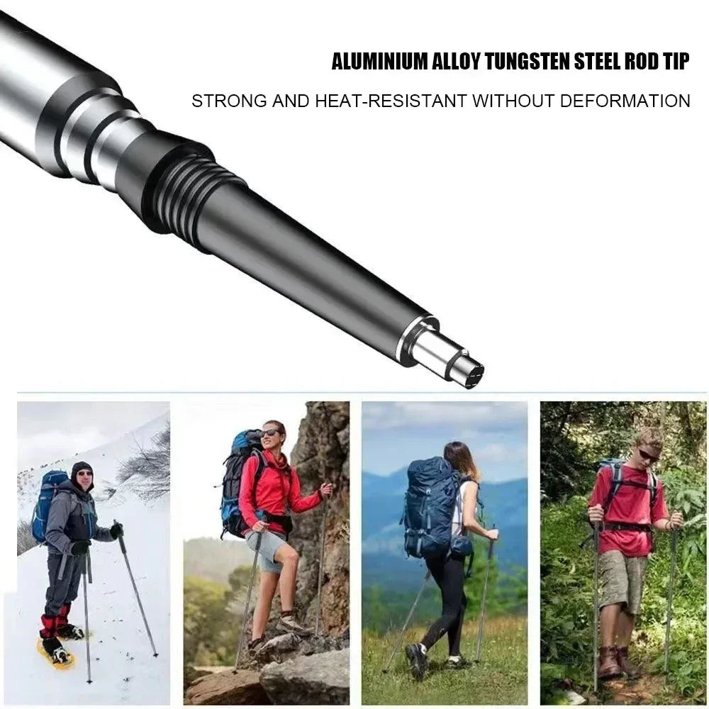 CEOI GWOK Durable Trekking Poles Lightweight Foldable Aluminum Alloy Hiking Sticks Outdoor Adventures Five-Seven Joints Poles