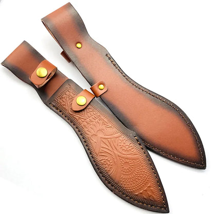 With Brass Buckle Genuine Cow Leather Cowhide Outdoor Straight Knife Scabbard Sheath Fixed Blade Portect Cover Holders Pants