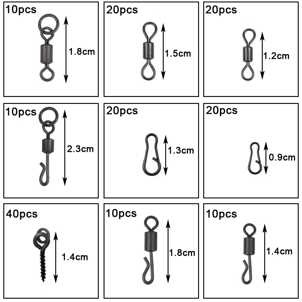 Articulos De Pesca Carp Fishing Tackle Kit Anti Tangle Sleeves Hook Stop Beads Swivels All for Fishing Goods Accessories