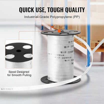 Polyester Pull Tape, 5/8" x 108' Mule Tape Flat Rope, 2200 lbf Tensile Capacity, Printed Webbing Cable Pulling Tape for Packagin
