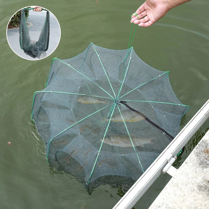 Mesh for Fishing Crayfish Net Fish Trap Foldable Crayfish Catcher Casting Network Crab Trap Catchers Cage Fishing Accessories