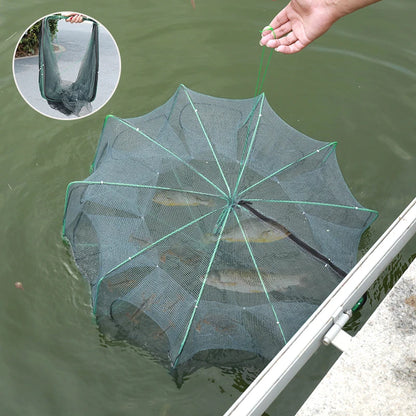 Mesh for Fishing Crayfish Net Fish Trap Foldable Crayfish Catcher Casting Network Crab Trap Catchers Cage Fishing Accessories