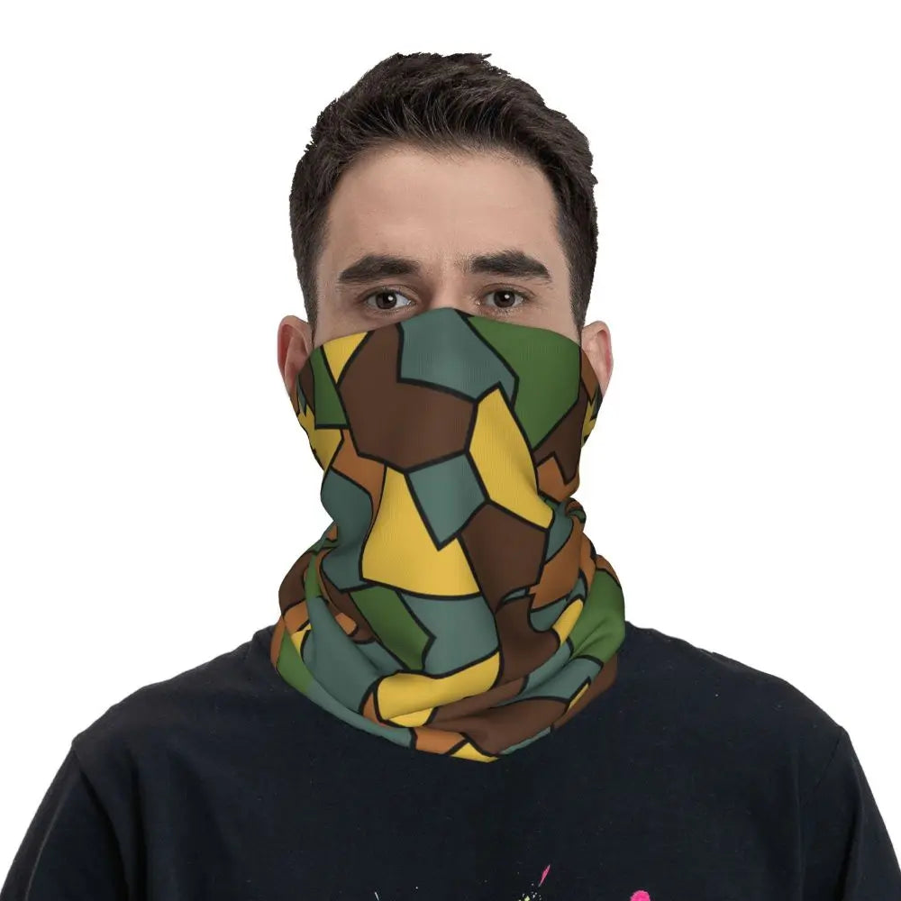Custom Flecktarn Camo Bandana Neck Gaiter Windproof Face Scarf Cover Men Women Woodland Camouflage Headwear Tube Balaclava